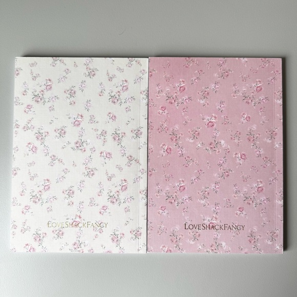 LoveShackFancy 2 Rose Printed Blank Paper Notebooks - Picture 1 of 10